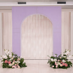 8ft Lavender Lilac Spandex Backdrop Stand Cover for Arc de Triomphe Stand, Stretch Fitted Floral Balloon Frame Wedding Arch Cover