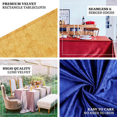 Premium Velvet 90"x132" Rectangle Tablecloth Hunter Emerald Green - Reusable Soft & Seamless Table Cover
