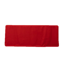 Fitted Polyester 72"x30" Rectangle Tablecloth Red with Open Back Design - Easy to Maintain and Wrinkle-Resistant Table Cover