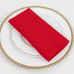 5 Pack Cotton Blend 20"x20" Napkins Red - Wrinkle-Resistant & Washable Dinner Napkins