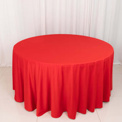 Scuba Round 120" Tablecloth Red - Wrinkle Free & Stain Resistant Seamless Table Cover