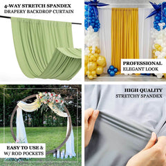 Red 4-Way Stretch Spandex Event Curtain Drapes, Wrinkle Free Backdrop Event Panel with Rod Pockets - 5ftx12ft