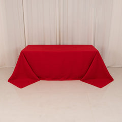 Cotton Blend 90"x132" Rectangle Tablecloth Red - Seamless Wrinkle-Resistant Table Cover