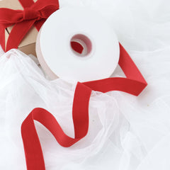 10 Yards Red 1" Velvet Single Faced Ribbon Spool, DIY Craft Supplies, Velvet and Nylon Ribbon Roll