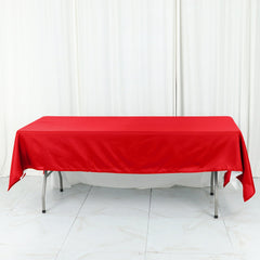 Cotton Blend 60"x102" Rectangle Tablecloth Red - Wrinkle-Resistant Table Cover