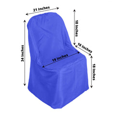 Polyester Slip On Folding Chair Covers Royal Blue - Stain-Resistant Reusable Durable Fabric