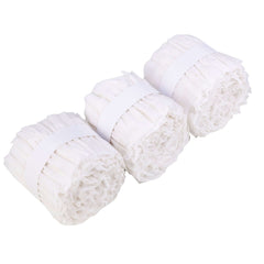 3 Pack 28ft White Ruffled Paper Streamer Rolls, Crepe Tissue Party Decorations