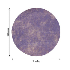 50 Pack Disposable Lavender Lilac Placemats, 13" Non-Woven Mesh Fiber Round Table Mats for Dining & Events