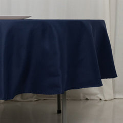 Fire Retardant Premium Polyester 90" Round Tablecloth Navy Blue - High-Performance Table Cover