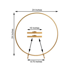 Round Wedding Arch Table Centerpiece Metal Gold - Hoop Wreath Tabletop Decor for Receptions 24"