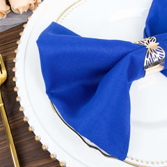 5 Pack Premium Polyester 20"x20" Napkins Royal Blue - Wrinkle-Resistant & Durable Dinner Napkins