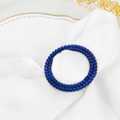 20 Pack Diamond Round Chair Sash Band Buckle Pins Royal Blue - Timeless Rhinestone Napkin Rings 2.5"