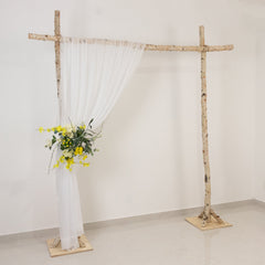 White Sheer Backdrop Drape – 5ft x 14ft Wedding Arch & Ceiling Decor Panel, Wrinkle Free with Soft Shimmer