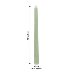 10-Pack Taper Candles Premium Wax Design Sage Green - Unscented Candles for Upscale Settings 10"