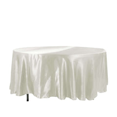 Satin 108" Round Tablecloth Ivory - Smooth and Lustrous Table Cover