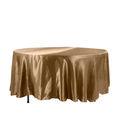 Satin 108" Round Tablecloth Taupe - Smooth and Lustrous Table Cover