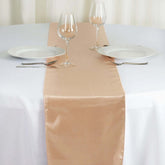 Satin 12"x108" Table Runner Nude - Stylish Table Linen