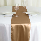 Satin 12"x108" Table Runner Taupe - Stylish Table Linen