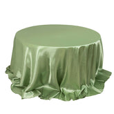 Satin 132" Round Tablecloth Sage Green - Stylish Seamless Table Cover