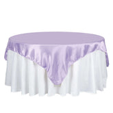 Satin 72"x72" Table Overlay Square Tablecloth Lavender Lilac - Smooth Finish Table Cover