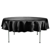 Satin 90" Round Tablecloth Black - Smooth and Lustrous Table Cover