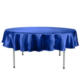 Satin 90" Round Tablecloth Royal Blue - Smooth and Lustrous Table Cover