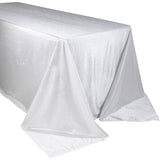 Scuba Rectangular Tablecloth 90"×132" White with Rhinestone Accents – Seamless, Wrinkle-Free, Stain-Resistant Event Linen