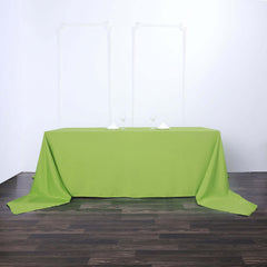 Polyester 90"x156" Rectangle Tablecloth Apple Green - Seamless Wrinkle-Resistant Table Cover