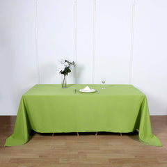 Polyester 90"x132" Rectangle Tablecloth Apple Green - Seamless Wrinkle-Resistant Table Cover