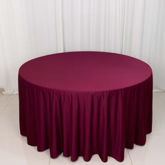 Scuba Round 120" Tablecloth Burgundy - Wrinkle Free & Stain Resistant Seamless Table Cover