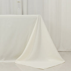 Fire Retardant Premium Polyester 90"x156" Rectangular Tablecloth Ivory - High-Performance Seamless Table Cover