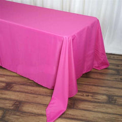 Polyester 90"x156" Rectangle Tablecloth Fuchsia - Seamless Wrinkle-Resistant Table Cover