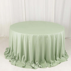Scuba Round 132" Tablecloth Sage Green - Wrinkle Free & Stain Resistant Seamless Table Cover