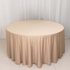 Scuba Round 120" Tablecloth Nude - Wrinkle Free & Stain Resistant Seamless Table Cover