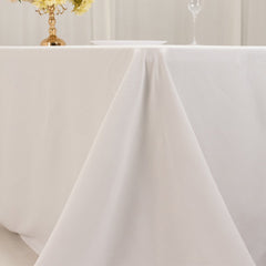 Cotton Blend 90"x156" Rectangle Tablecloth White - Seamless Wrinkle-Resistant Design for Grand Gatherings
