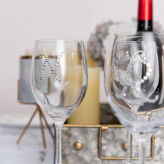 12 Pack 1.5" Clear Rhinestone Monogram Letter Jewel Sticker Self Adhesive DIY Diamond Decor - N