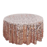 Sequin 120" Round Tablecloth Rose Gold - Seamless Big Payette Table Cover