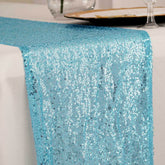 Sequin 12"x108" Table Runner Light Blue - Glittering Design