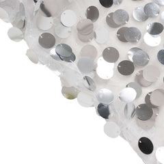 Set of 2 Silver Payette Sequin Wedding Arch Covers for Round Top and Double Arch Chiara Backdrop Stands - 6ft,8ft