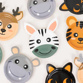 Set of 25 Paper 7" Round Plates Assorted Animal Print - Appetizer Dessert Party Plates for Themed Events