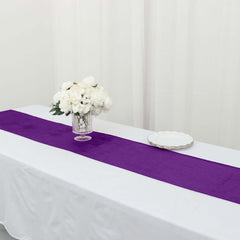 Premium Velvet 12"x108" Table Runner Purple - Sheen Finish Reusable Table Decor