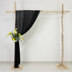 Black Sheer Backdrop Drape – 5ft x 14ft Wedding Arch & Ceiling Decor Panel, Wrinkle Free with Soft Shimmer
