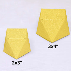 25 Pack 2"x3" Geometric Gold Glitter Wedding Favor Candy Gift Boxes