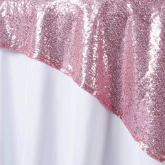 Sequin 72"x72" Table Overlay Square Tablecloth Pink - Sparkly Table Cover