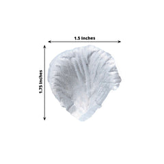 500-Pack Rose Petals Round Design Silver Silk Confetti - Decorative Scatters for Tables and Floors