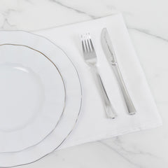 5 Pack Cotton Blend 20"x20" Napkins White - Wrinkle-Resistant & Washable Dinner Napkins for Everyday Use