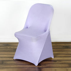 10 Pack Stretch Spandex Chair Covers Lavender Lilac for Folding Chairs - Durable 160GSM Fitted Slipcovers