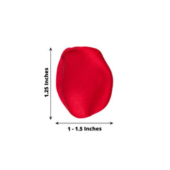 400-Pack Rose Petals Life-Like Flower Confetti Red Matte Silk Round - Perfect for Event Tables 2"