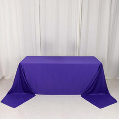 Scuba Rectangular 90"x156" Tablecloth Purple - Wrinkle Free, Stain Resistant & Seamless Table Cover