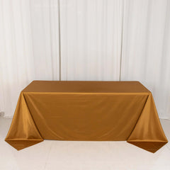 Scuba Rectangular 90"x132" Tablecloth Shimmering Gold - Wrinkle Free & Stain Resistant Seamless Table Cover for Weddings and Parties
